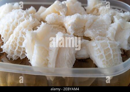 Pulizia tripe Honeycomb di manzo pronto per la cottura Foto Stock