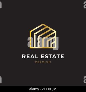 Simbolo del design del logo della casa creativa per l'azienda commerciale Illustrazione Vettoriale