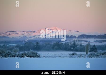 Sunrise scottish Countryside, Blairgowrie, Perthshire, Scozia Foto Stock