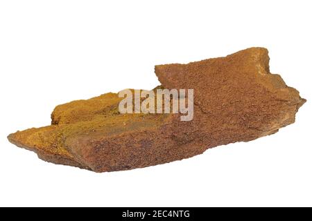 Arenaria ocra di Roussillon, Francia isolato su sfondo bianco Foto Stock