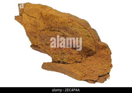 Arenaria ocra di Roussillon, Francia isolato su sfondo bianco Foto Stock