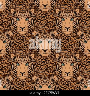 modello con testa tigre Illustrazione Vettoriale