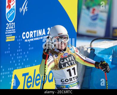 WEIDLE Kira (GER) Medaglia d'Argento in occasione dei Campionati mondiali DI SCI alpino 2021 FIS - Downhill - Donne, gara di sci alpino a Cortina (BL), Italia, febbraio 13 2021 Foto Stock