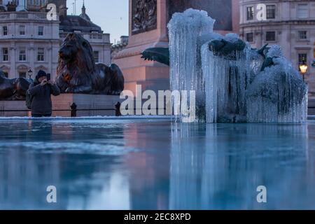 Trafalgar Square si blocca Foto Stock