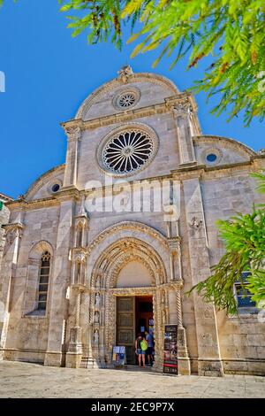 Cattedrale di San Jokova a Sibenik città vecchia in Croazia. Foto Stock