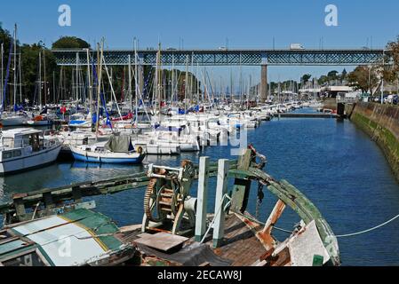 Port-Rhu marina, Douarnenez, Finistere, Bretagna, Francia, Europa Foto Stock