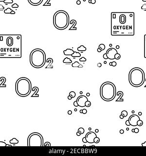 Schema continuo vettore chimico ossigeno O2 Illustrazione Vettoriale