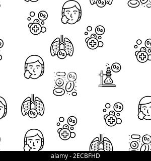 Schema continuo vettore chimico ossigeno O2 Illustrazione Vettoriale