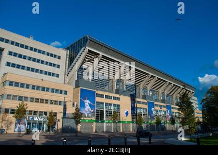 Copenaghen Danimarca - Settembre 19. 2013: All'esterno dello stadio di calcio Parken Foto Stock