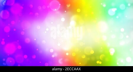 Sette colori Bokeh luci sfondo astratto. Carta da parati colorata e sfocata con luci soffuse Foto Stock