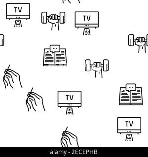 Hobby tempo libero Vector Seamless Pattern Illustrazione Vettoriale