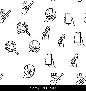 Hobby tempo libero Vector Seamless Pattern Illustrazione Vettoriale