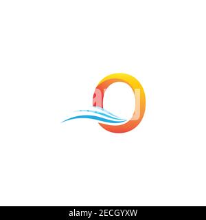 Waves Beach logo e i simboli delle icone del modello di app Foto Stock
