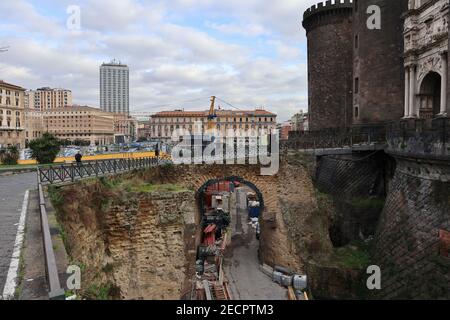 Napoli - Fossato del maschio Angioino Foto Stock