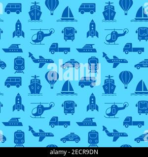 immagine del modello blu senza giunture per il trasporto Illustrazione Vettoriale
