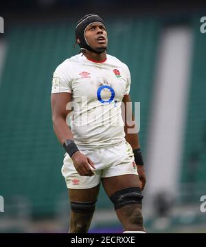 Twickenham Stadium, 13 febbraio 2021 Maro Itoje inglese durante la loro partita a sei Nazioni contro l'Italia. Credito immagine : © Mark Pain / Alamy Live News Foto Stock