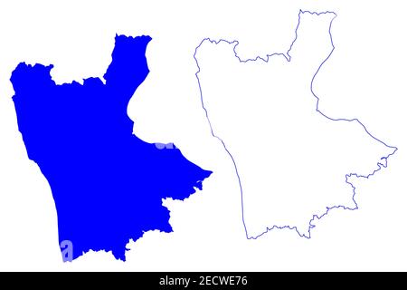 Provincia Cosenza (Italia, Repubblica Italiana, Regione Calabria) mappa illustrazione vettoriale, schizzo della mappa Provincia di Cosenza Illustrazione Vettoriale