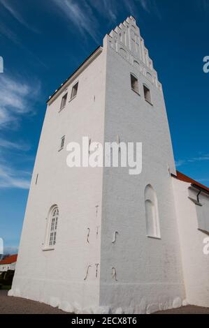 Fanefjord chiesa sull'isola di Mon in Danimarca Foto Stock