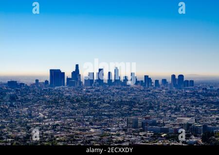 Vista panoramica di Los Angeles vista dal Griffith Osservatorio Foto Stock