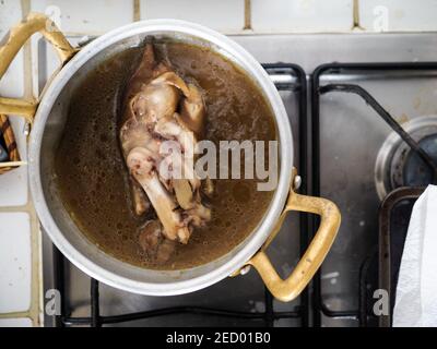 piede di maiale bollito Foto Stock