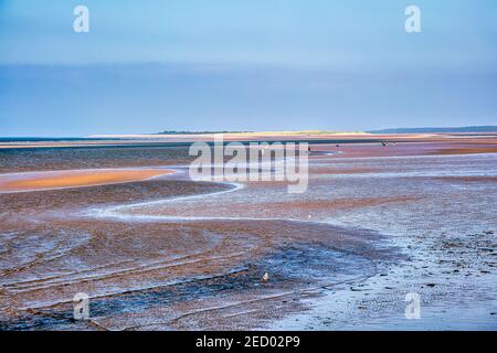 East Beach Nairn in estate, uno dei posti più soleggiati e più aridi della Scozia, Moray Firth, Highlands. Scozia Foto Stock