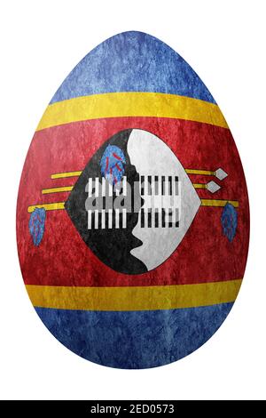 Uovo di Pasqua di Eswatini, uovo di bandiera nazionale, sentiero di ritaglio Foto Stock