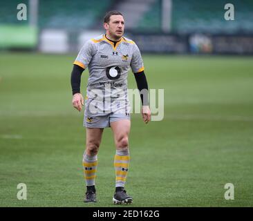 Sixways Stadium, Worcester, Worcestershire, Regno Unito. 14 Feb 2021. Premiership Rugby, Worcester Warriors vs. Wasps; Ashley Beck of Worcester Warriors Credit: Action Plus Sports/Alamy Live News Foto Stock