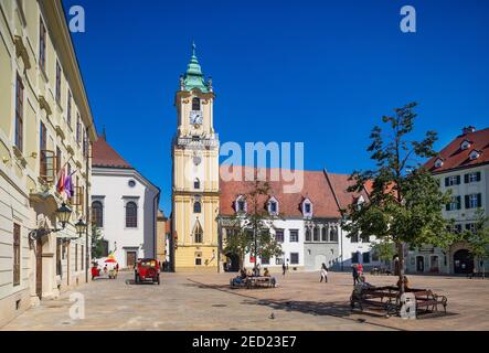 Vecchio municipio presso la piazza principale, Bratislava, Slovacchia Foto Stock