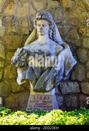 Monumento a Sissi, imperatrice Elisabetta d'Austria nel parco termale, Kupelny Park, Piestany, Slovacchia Foto Stock