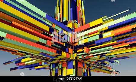 rendering 3d. Illustrazione astratta e colorata dello sfondo Foto Stock