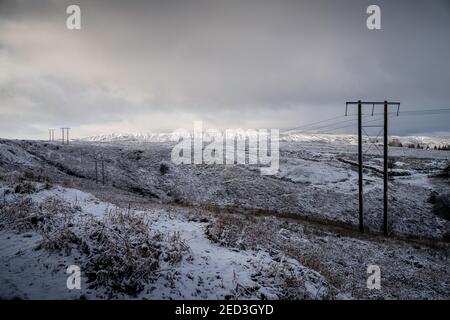 Montagna di Blorenge in una leggera copertura di neve Foto Stock