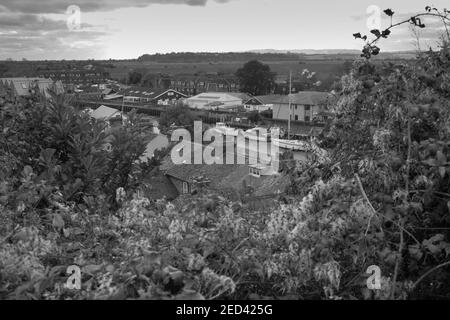 Vista dalla fine di Watchbell Street su Rye, East Sussex Foto Stock