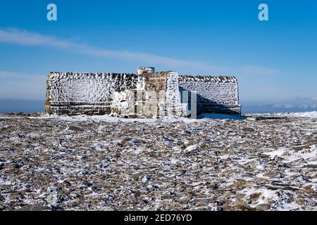 Ingleborough Summit, Ribblesdale, North Yorkshire Dales, Regno Unito Foto Stock