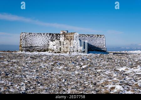 Ingleborough Summit, Ribblesdale, North Yorkshire Dales, Regno Unito Foto Stock