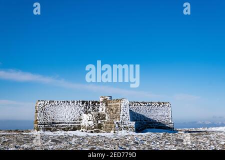 Ingleborough Summit, Ribblesdale, North Yorkshire Dales, Regno Unito Foto Stock