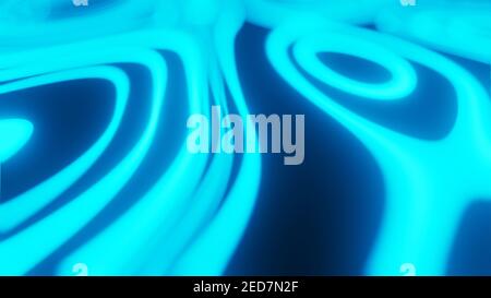 Un rendering 3D astratto con ripetizione al neon Foto Stock