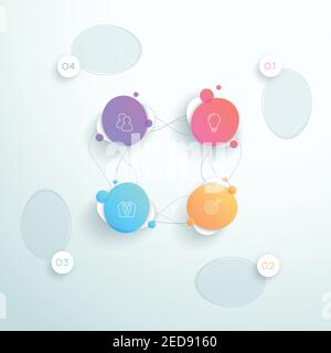 Infografica sul business di Vector Abstract 3d 4 Circle Illustrazione Vettoriale