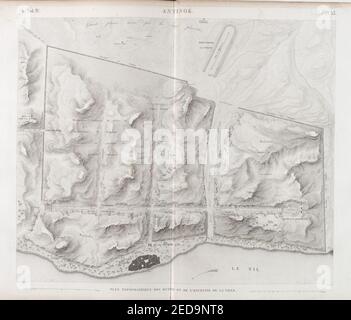 Antinoë (Antinoöpolis). Plan topographique des ruines et de l'enceinte de la ville Foto Stock