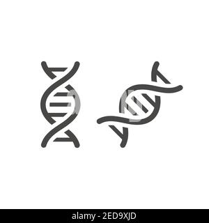 Icona vettore nero DNA. Simbolo glifo semplice. Illustrazione Vettoriale