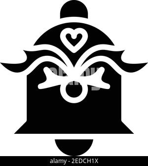 Campana, matrimonio, festa, felice, dating icona. Illustrazione Vettoriale