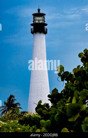 Il faro di Cape Florida del XIX secolo su Key Biscayne vicino a Miami, Florida. Foto Stock