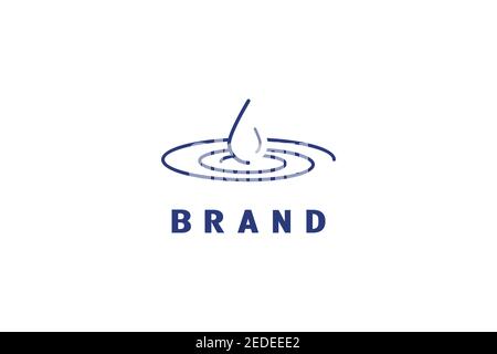 Logo Water Drop Wave Illustrazione Vettoriale