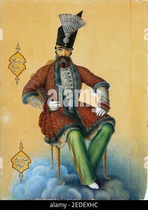 Naser al-DIN Shah di Abul Hasan Ghaffari 1854. Foto Stock