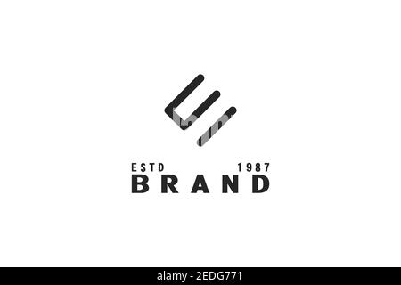 Logo UI Letter, concetto di design semplice e minimalista, identità del marchio premium. Illustrazione Vettoriale
