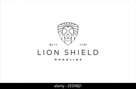 Illustrazione vettoriale del logo Lion monoline Foto Stock