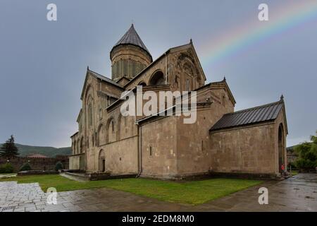Sveitskhoveli chiesa e castello complesso panorama a Mtskheta, Georgia Foto Stock