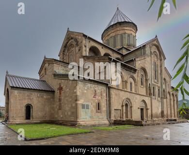 Sveitskhoveli chiesa e castello complesso panorama a Mtskheta, Georgia Foto Stock