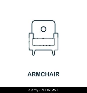 Icona poltrona. Semplice illustrazione dalla collezione di mobili. Icona Creative poltrona per il web design, modelli, infografica Illustrazione Vettoriale