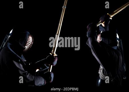 kendo giapponese di sport di arti marziali Foto Stock