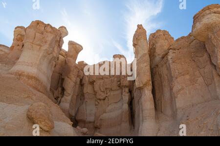 Al Qarah montagna attrazione turistica nella provincia orientale dell'Arabia Saudita Arabia Foto Stock